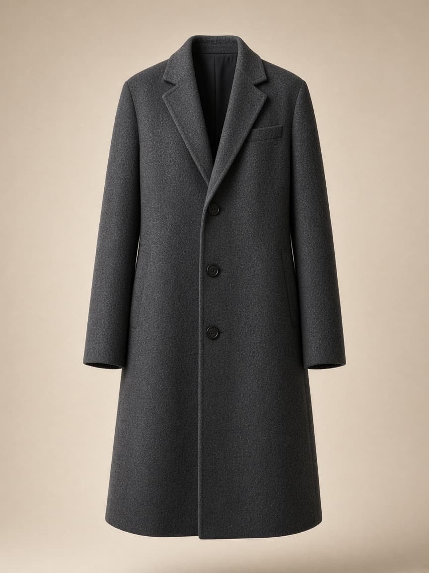 Minimal Wool Overcoat – front view